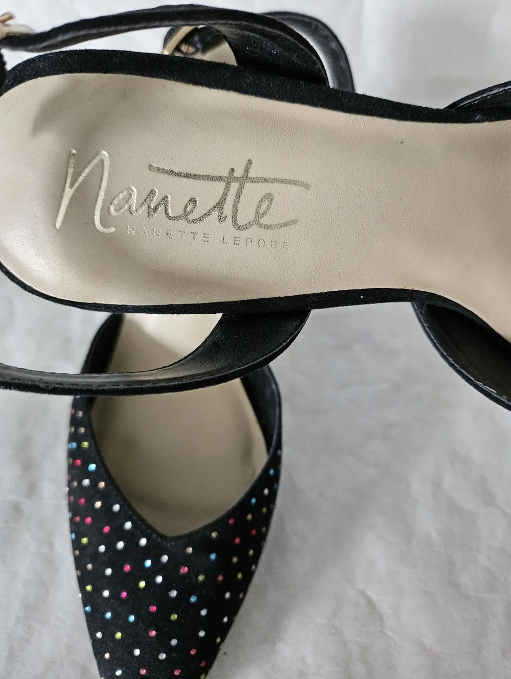 Nanette Lepore Sling Back Multi-color Gem Heels